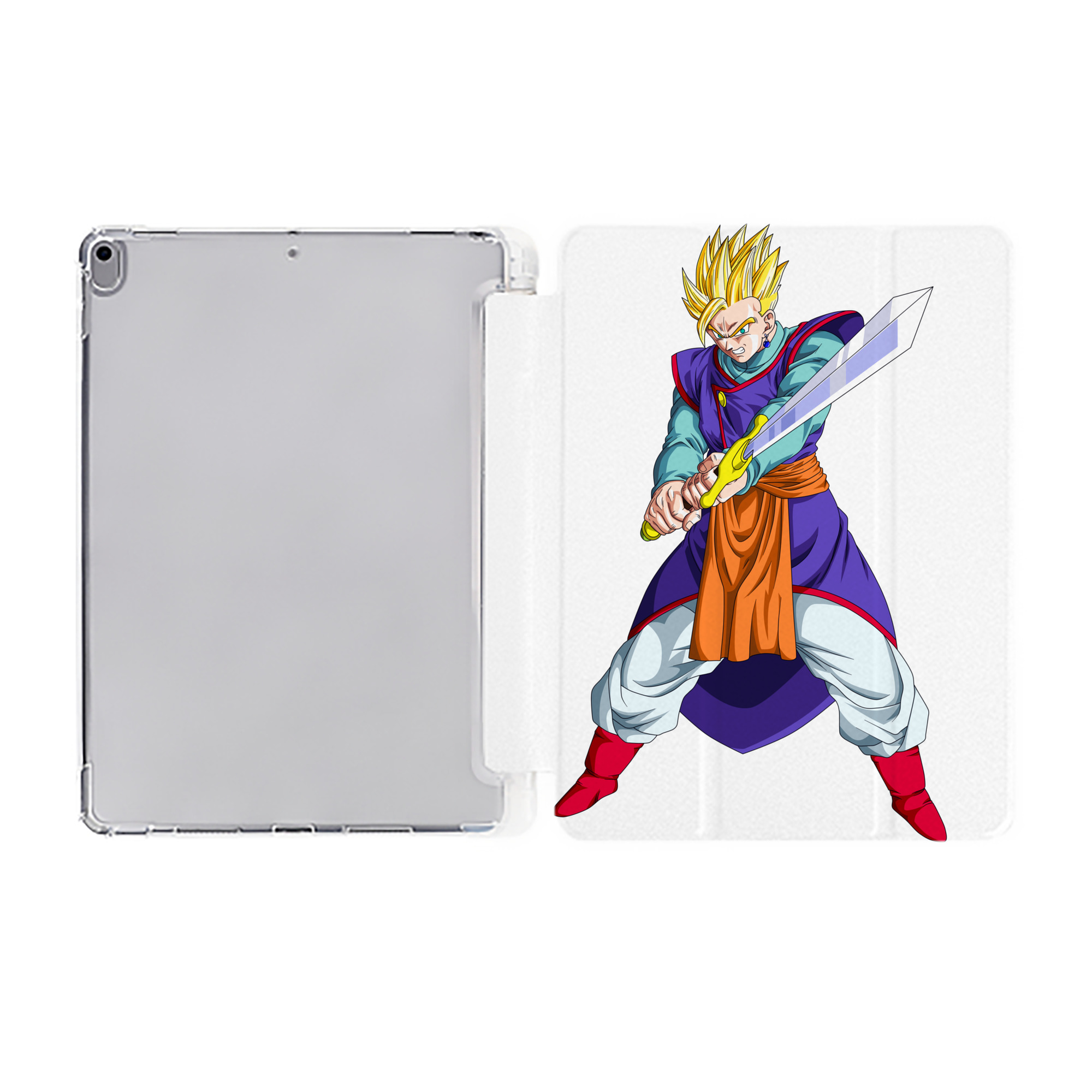 （画像用） ドラゴンボール 孫 悟飯（そんごはん）DRAGON BALL Son Gohan IPad ケース ペン収納付き 三つ折りスタンド PUレザー×シリコン 対応機種9.5/10.5/10.9インチ